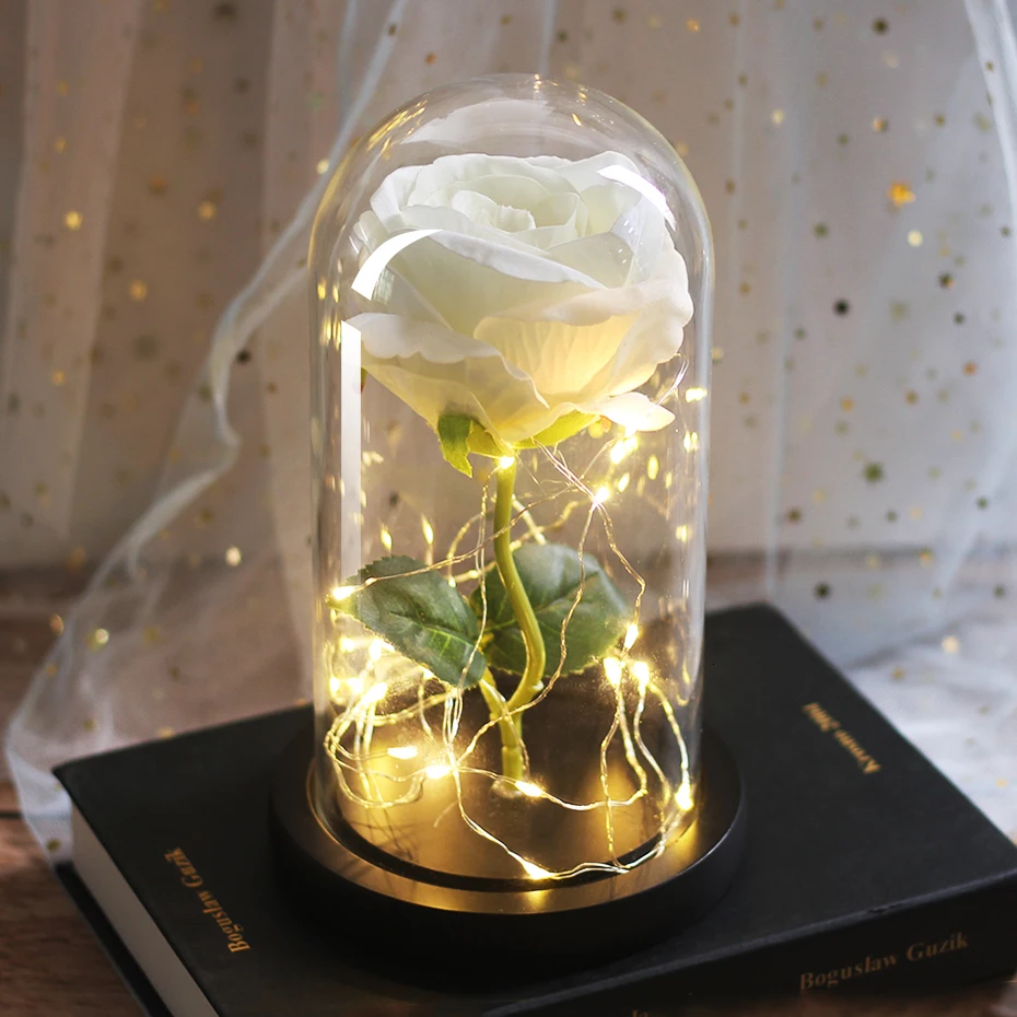02 Immber Flora светящийся купол Красавица и Чудовище Роза светодиодный вечный Цветок День святого Валентина подарки на день рождения домашние вечерние Dekoration - Цвет: 02