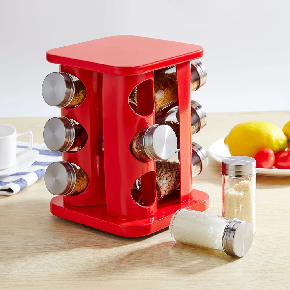 12 шт./компл. банки для специй с настенной стойкой из нержавеющей стали соль и