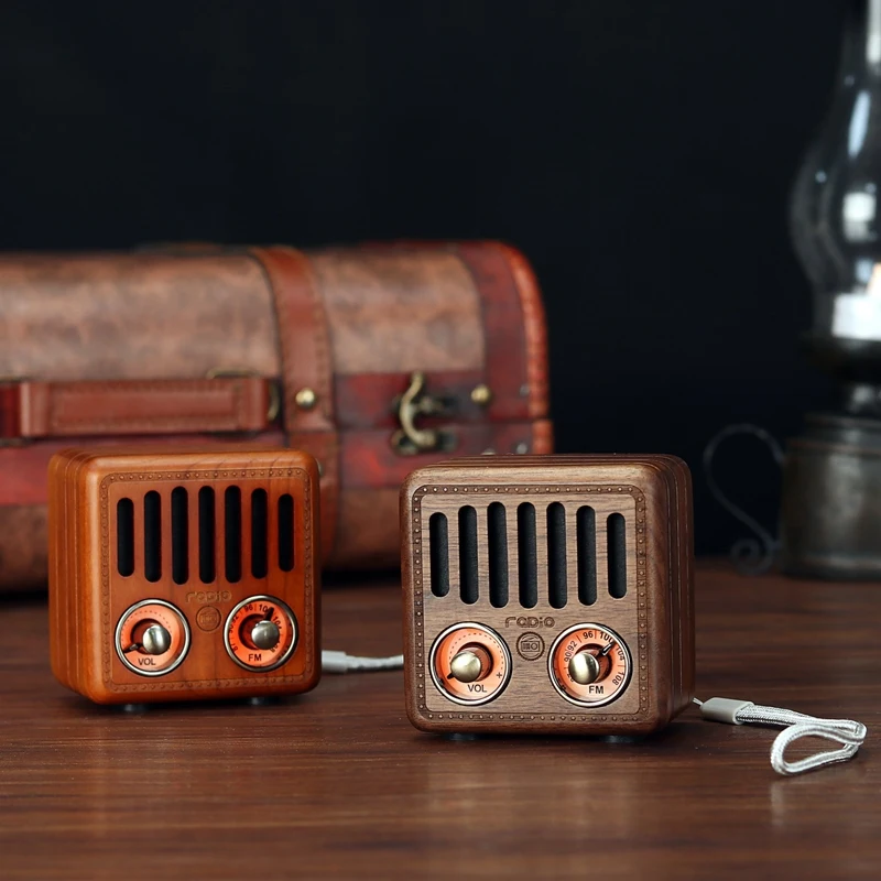 Портативный винтажный радио Ретро деревянный Bluetooth динамик сильный бас