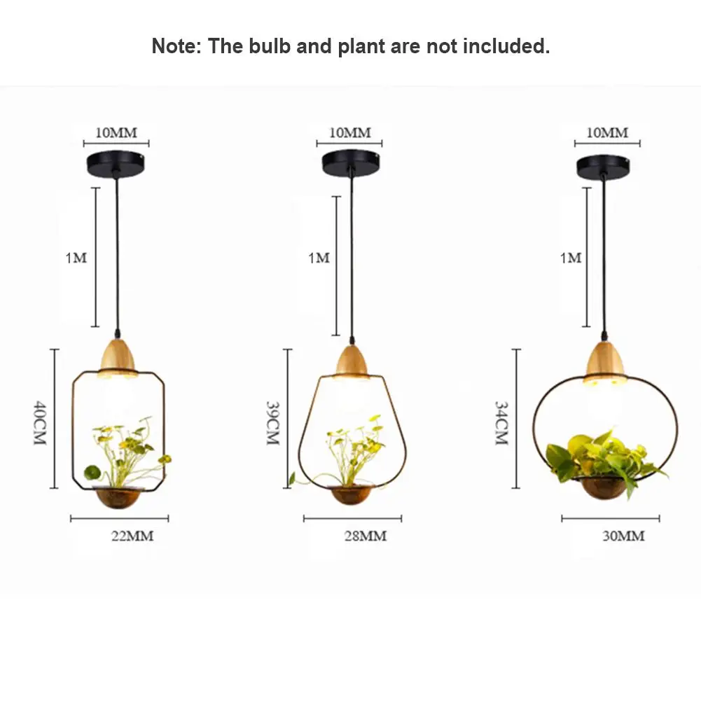 

Creative Potted Chandelier Hanging Lamp Pastoral Style Iron Potted Chandelier For Home Bar Personality Led Lamps