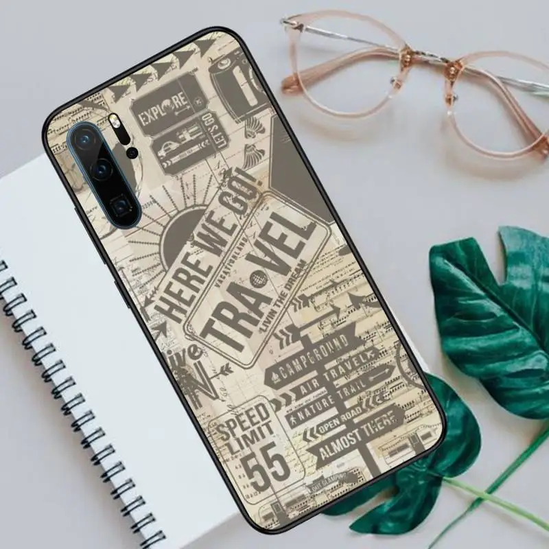 

World Map travel aircraft Phone Cases For Huawei honor Mate P 10 20 30 40 Pro 10i 9 10 20 8 x Lite funda coque