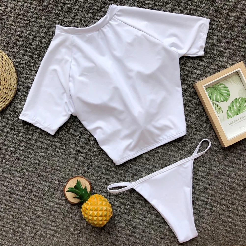 

Surfing Swimsuit For Women 2021 Bikini Swimwear White Push Up Summer Bath Suit Two Piece Low Waist Bikinis Thong Swimsuit