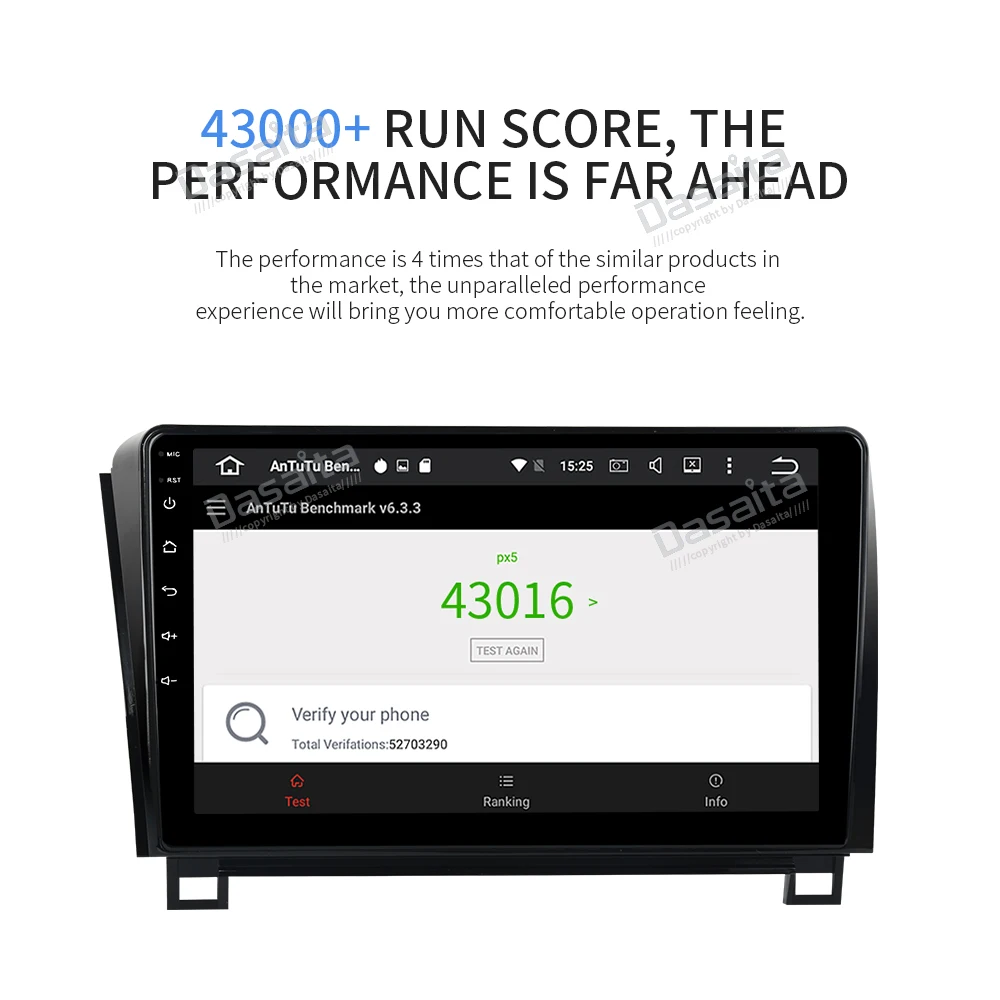 Dasaita автомобильный 1 din Android 9,0 радио для Toyota Tundra 2007-2013 gps Sequoia 2008- TDA7850 1080P видео 10," ips сенсорный экран