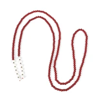 with a white pendant 2 rows characteristic imitation of red coral necklace
