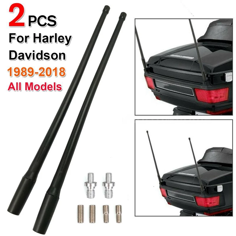 

13-Inch Short Custom Davidson Motorcycle Antenna AM/FM for 1989-2018 Touring Electra Glide Ultra Classic Pack of 2