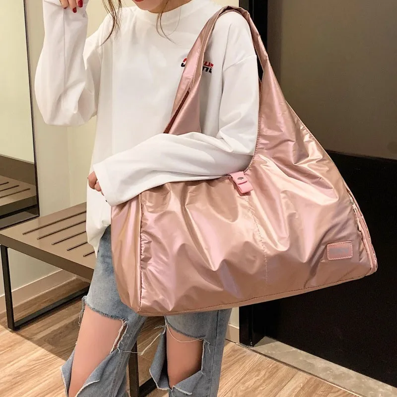 Женская Черная большая дорожная сумка розового цвета сумки на плечо женская для