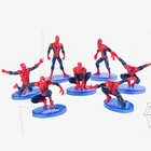7 шт.компл. пластиковая фигурка Marvel, Человек-паук, модель для вечеринки, украшения для детского дня рождения, игрушка для украшения торта
