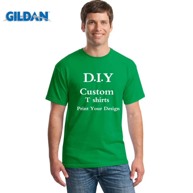 GILDAN Customized Printed T shirt Men 100% Cotton Harajuku Top DIY Your Like Photo or Logo T-shirt Fashion Custom Men's Tops images - 6