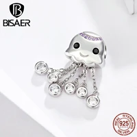 bisaer octopus charms 925 sterling silver hyperbole ocean octopus pendant beads fit beads bracelets silver jewelry efc081