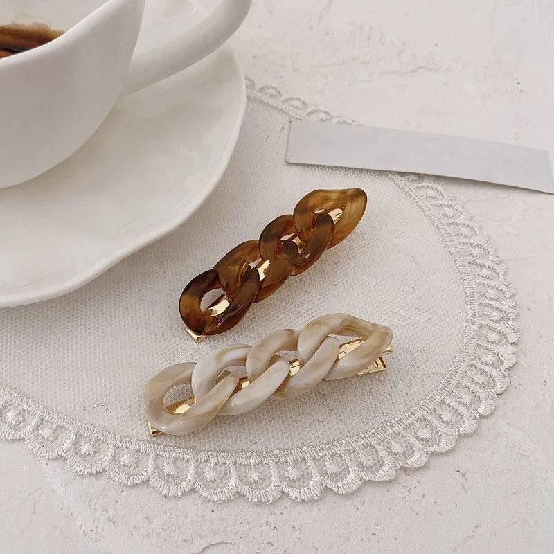

Korean 2pc/set Female Chain Pearl Hairpin Combination Wild Hair Card Side Clip Bangs Clip Girl Hair Accessories Jewelry