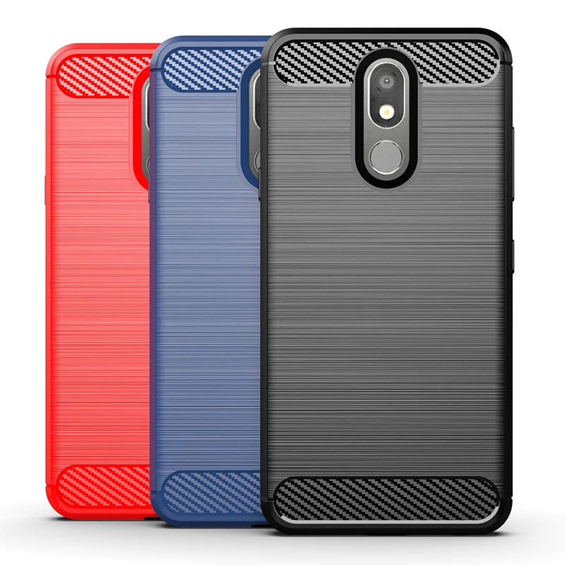 Чехол из углеродного волокна для LG Q7 + Q6 Q8 2018 роскошный стиль 4 полная Защита