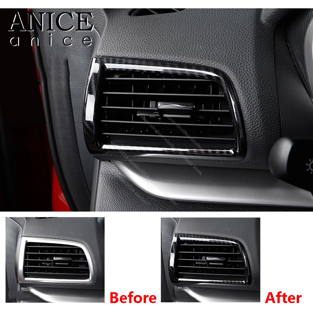 

2pc Carbon Fiber Color Air Vent Cover for Mitsubishi Eclipse Cross 2018 2019 2020 ABS