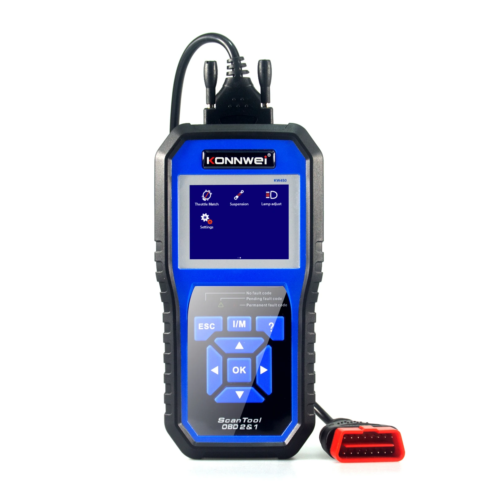 

KONNWEI KW450 OBD2 Professional Scanner Full OBDII Functions Engine Check/O2 sensor/Battery Test PK Launch CR3008 Code Reader