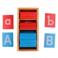 montessori early learning sandpaper alphabet card in box kids wooden toy set