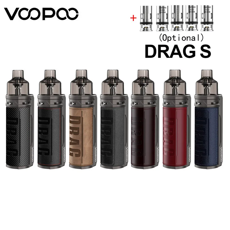 

Original VOOPOO Drag S Pod Mod Vape Kit 60W 4.5ml Cartridge 2500mAh built-in Battery with PnP-VM5 Coil Electronic Cigarette