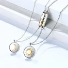 Модное ожерелье для пар с солнцем и Луной и звездами, пара мужских и женских цепочек до ключиц, подарки на день Святого Валентина