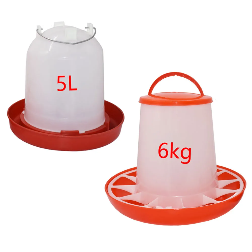 

1Pc 6KG Chicken Drinker/Feeder Rooster Hen Drinking Kettle Feeding Device Farm Animal Poultry Feeding Watering Supplies