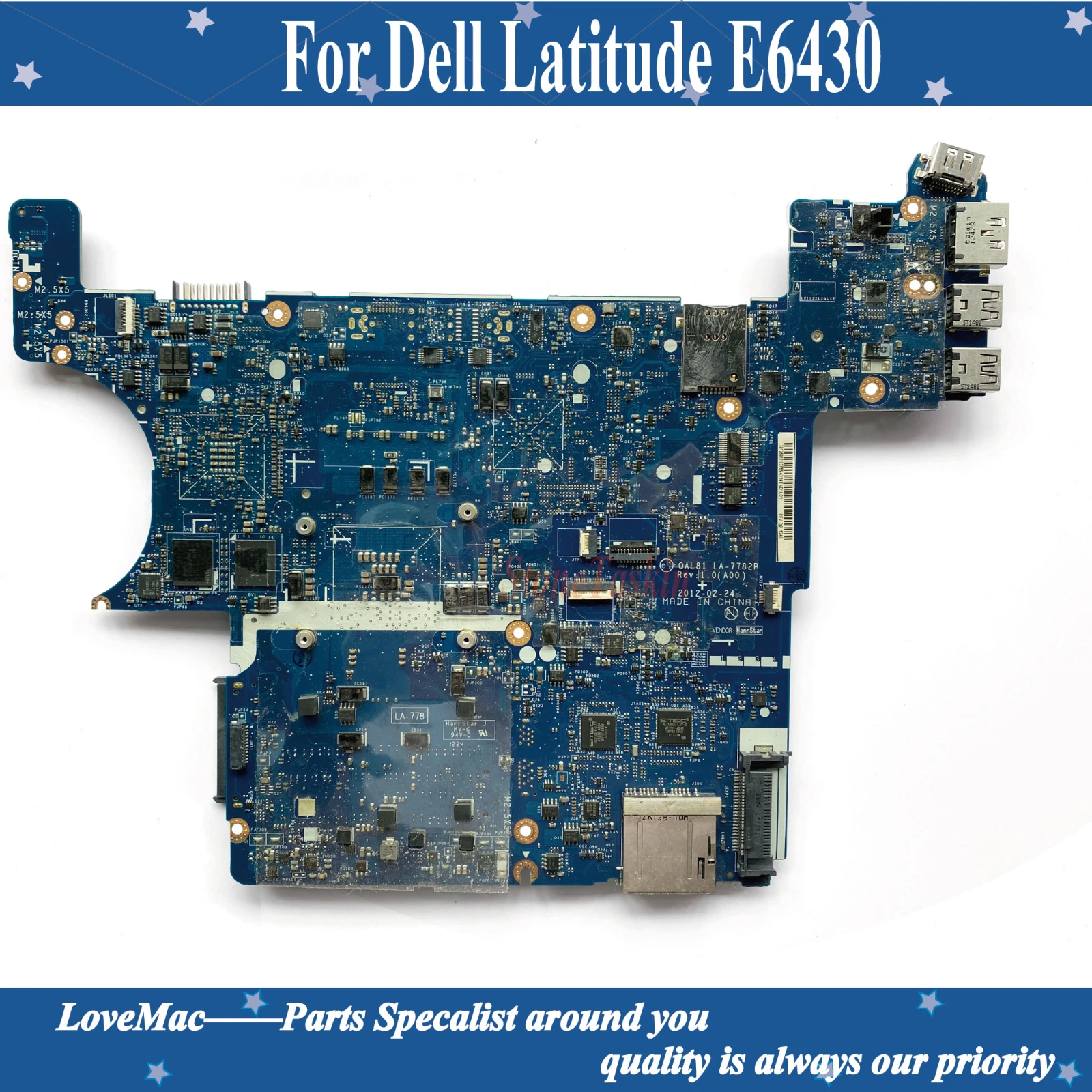 Высокое качество CN-02V2HC для Dell Latitude E6430 Материнская плата ноутбука QAL81 LA-7782P N13M-NS1-A1