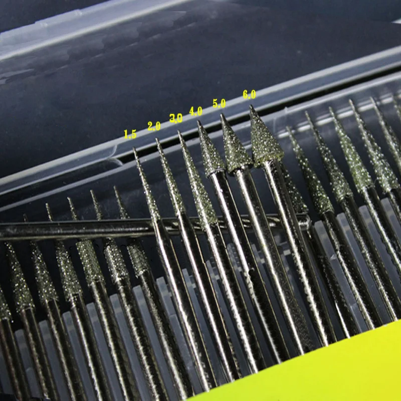 30 шт. 3 мм хвостовик Зонт шлифовальный круг Алмазная головка игла заусенцы Металл