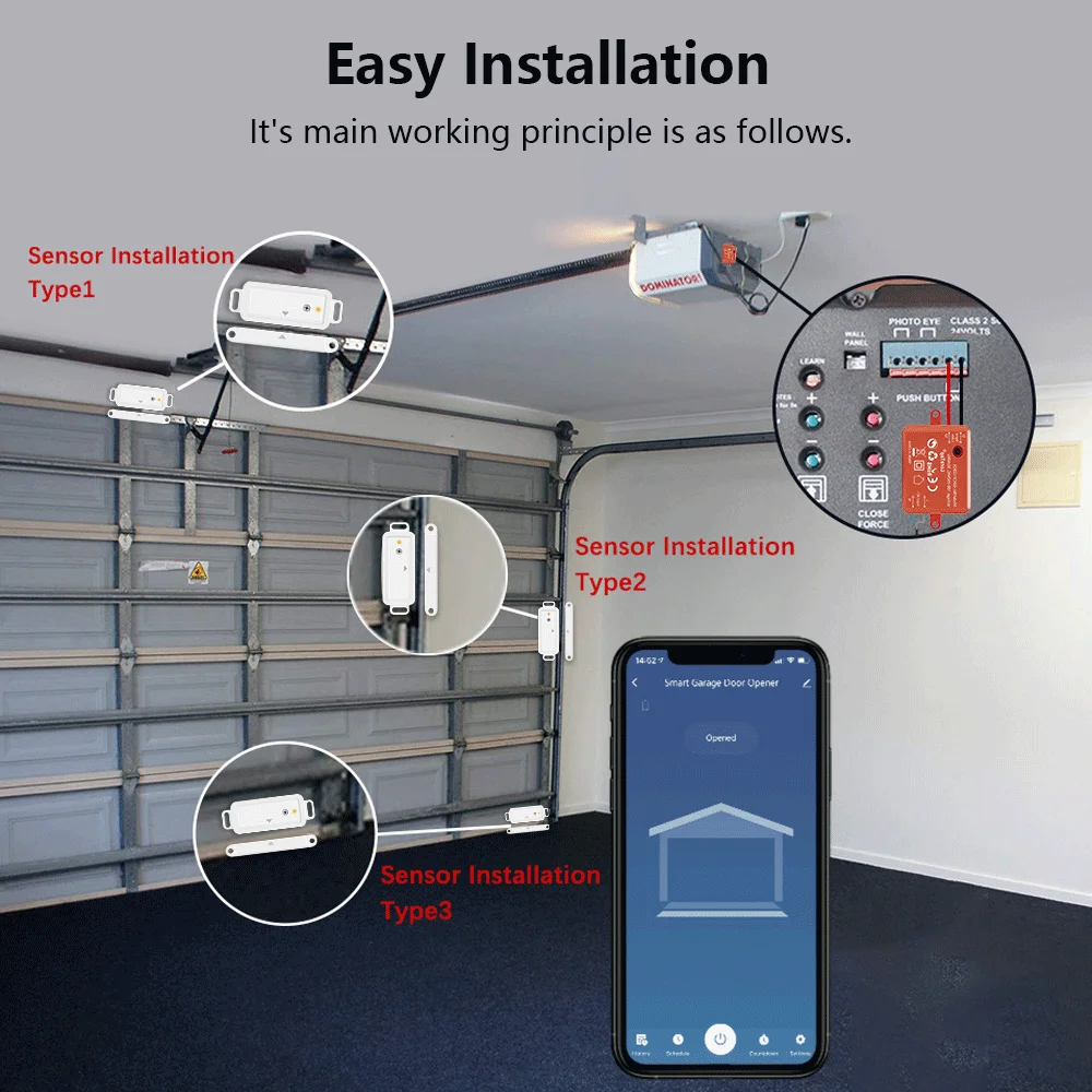 Tuya ZigBee 3 0 беспроводной датчик открывания двери гаража управление Лер