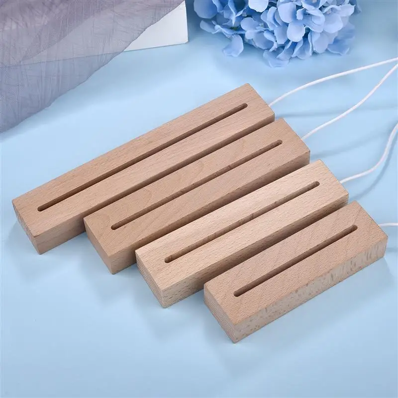 Светодиодный ночник с деревянной основой настольная лампа USB белый декоративный