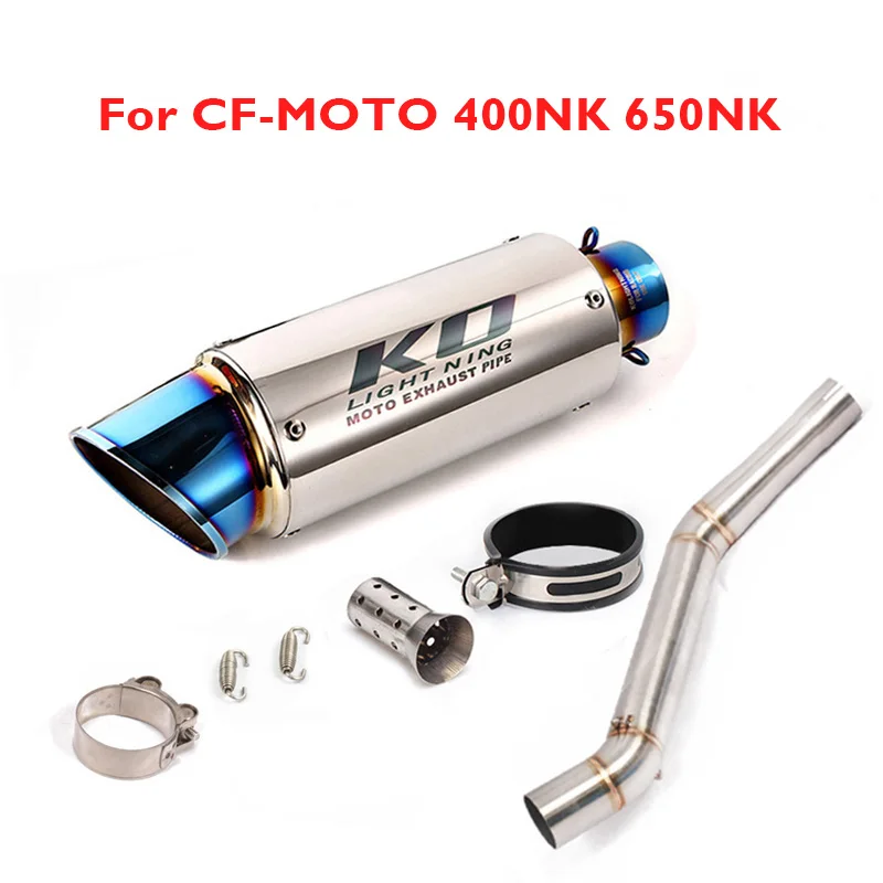 Motorcycle Exhaust Tip Muffler Escape Modified Connection Middle Mid Link Tube for CF-MOTO 650NK 400NK