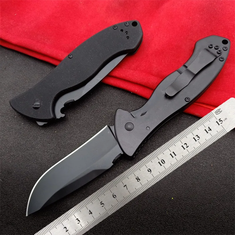 Складной нож Ker 6045BLK с креплением на пояс, удобный для путешествий, кемпинга, походов и выживания, практичный многофункциональный нож для фруктов и ежедневного ношения.