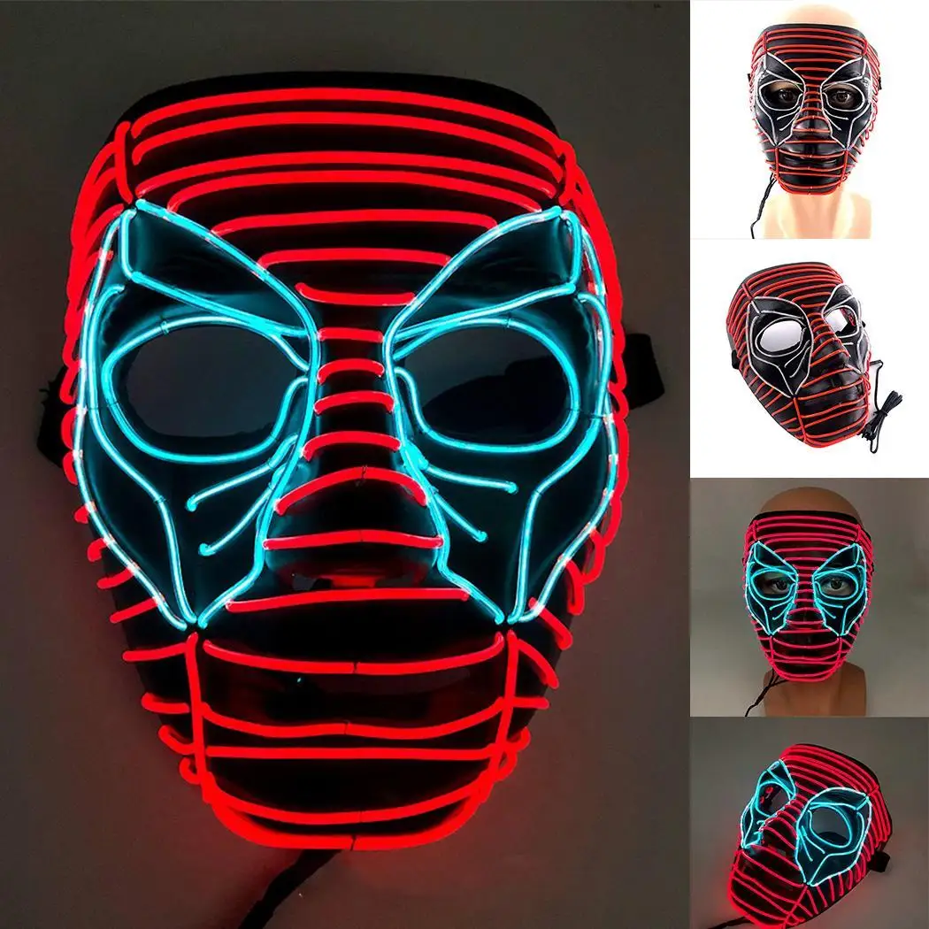 Светящиеся Вечерние Маски светодиодный светящийся в темноте Хэллоуин вечерние
