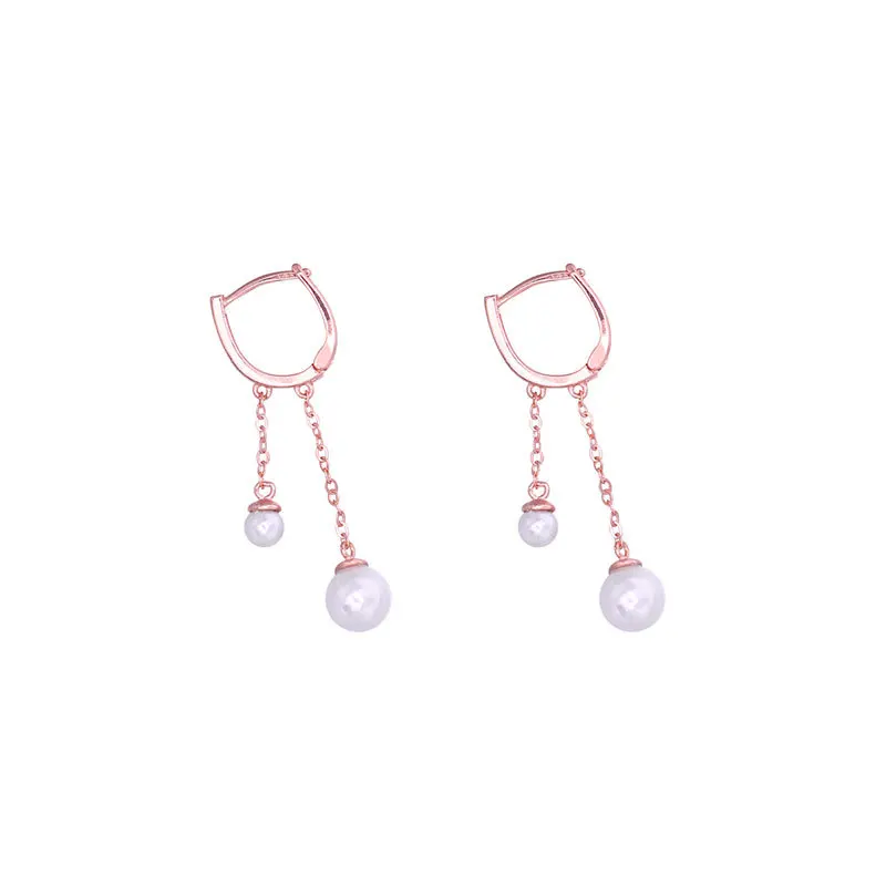 

Exquisite 925 Sterling Silver Buckle Circle Earrings Natural Pearl Drop Earrings for Women Elegant Engagement Fashion Jewelry