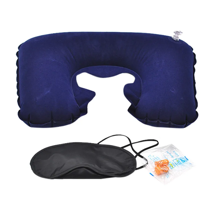 U образная подушка для путешествий надувные полет на шею надувная отдыха + маска