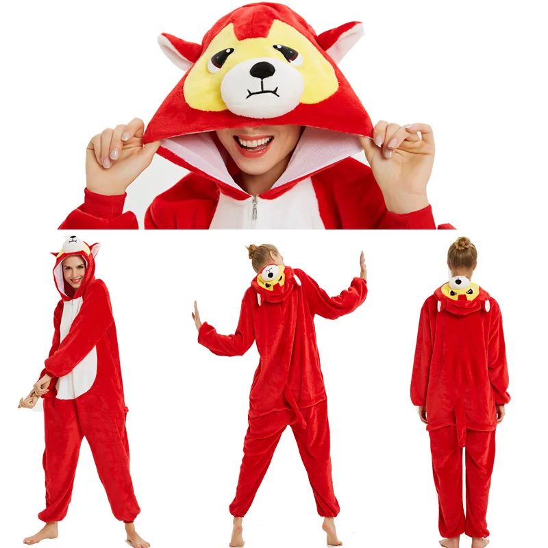 Взрослые кигуруми Onesie женские костюмы косплей мультфильм животных пижамы зимние