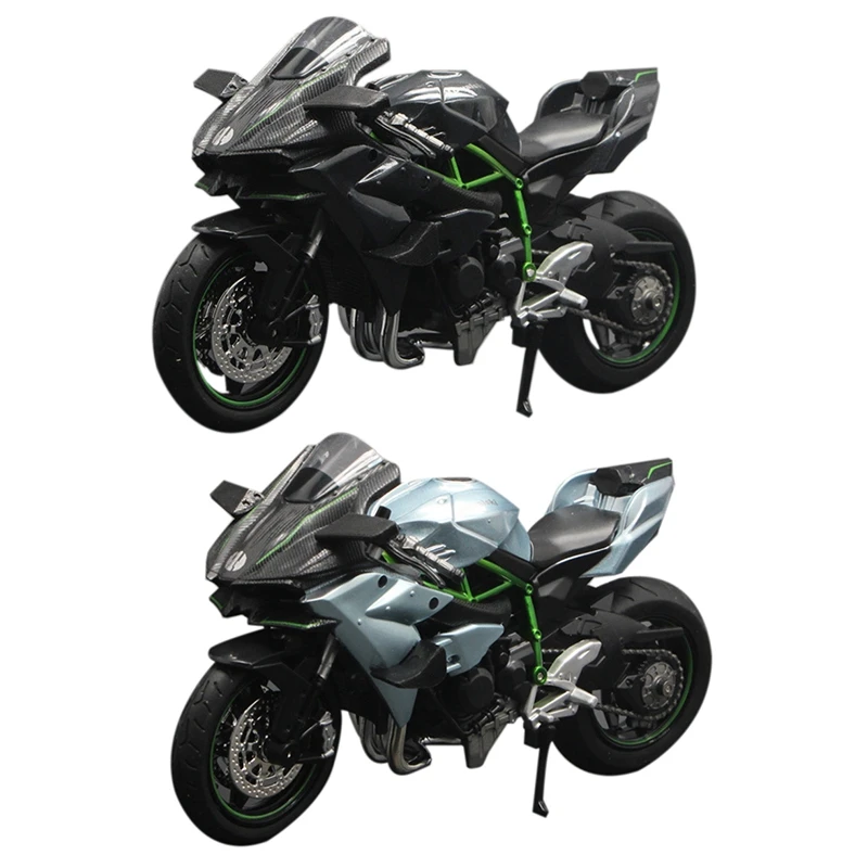 

2X 1:12 H2 R Motorcycle Diecast Alloy Model Toy Black Ninja H2R Motorbike Detachable Collection Black & Blue