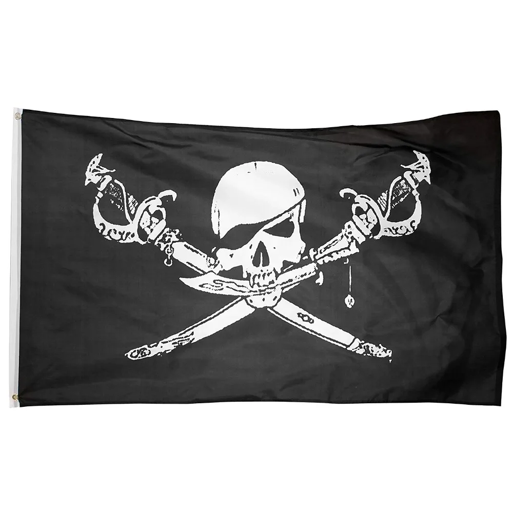 

Johnin 3x5fts Jolly Roger Skull Cross Bones Pirate Brethren of The Coast Flag