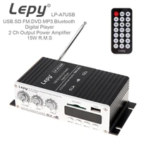 bluetooth mini car hifi stereo audio amplifier usb sd dvd cd fm mp3 aux input with remote controller