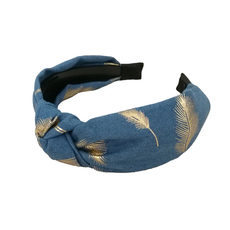 Женская джинсовая повязка для волос на осень и зиму Спортивная эластичная лента