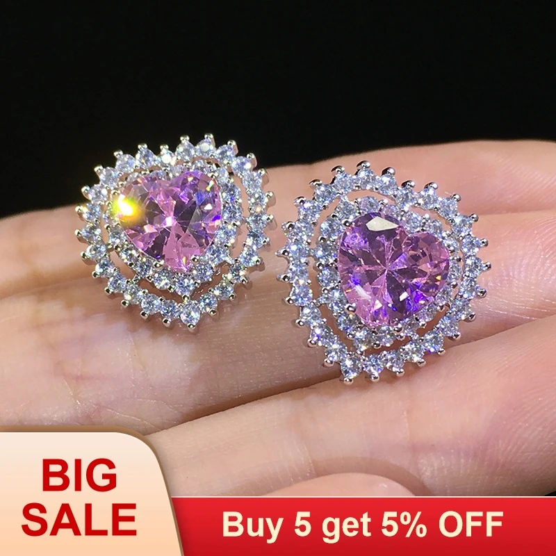 Женские серьги гвоздики из серебра 925 пробы с кристаллами|Серьги-гвоздики| |