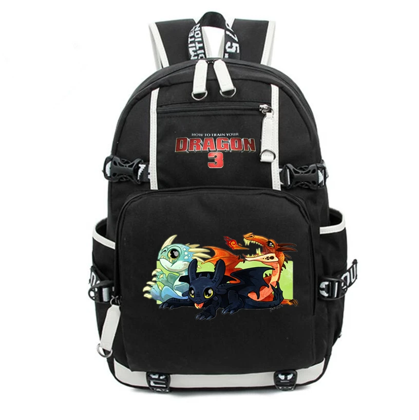Детский рюкзак Как приручить дракона 3 Light fury Night Fury mochila Дорожная школьная сумка