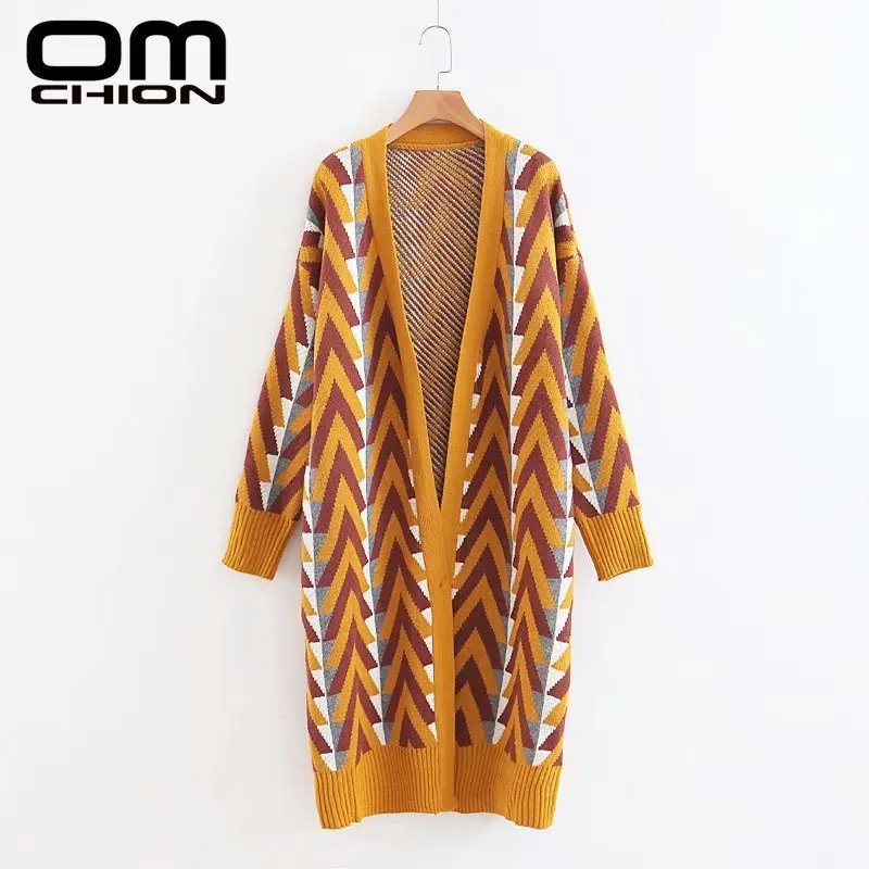 

OMCHION Casaco Feminino 2021 Autumn Winter Korean Long Cardigan Women Casual Loose Thick Knitwear Oversized Sweater Coat LP174