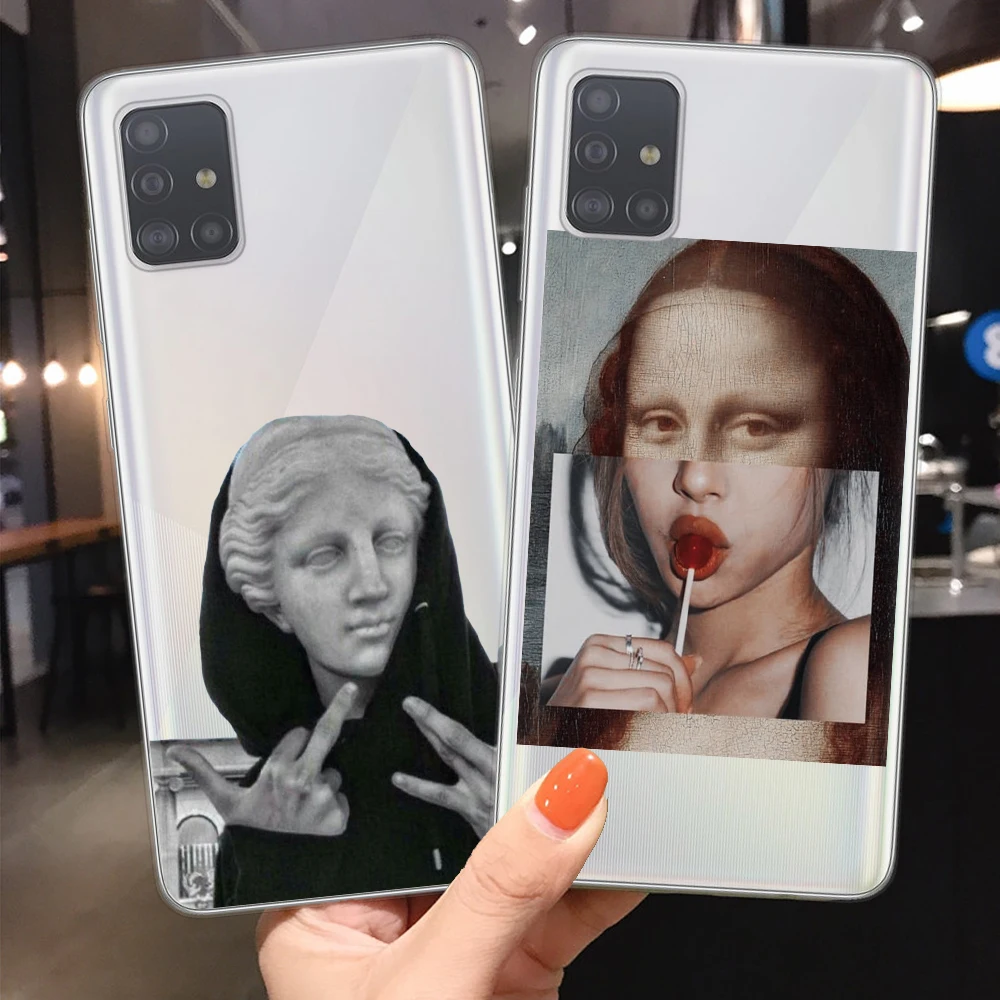 Прозрачные ТПУ чехлы для телефонов Samsung Galaxy S20 Ultra Plus A51 A71 A10 A20 A30 A40 A50 A70 David
