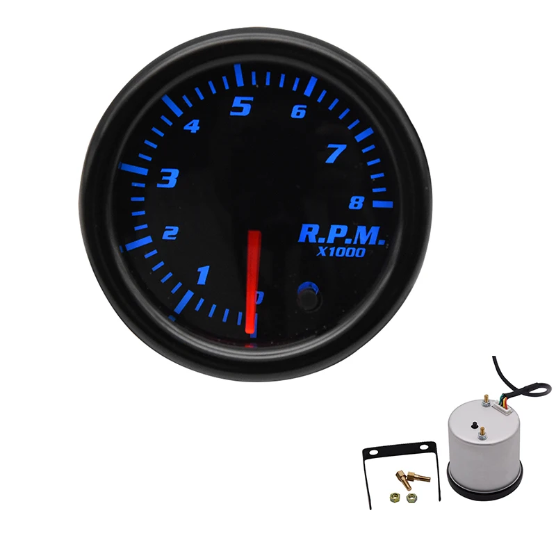 Тахометр автомобильный со светодиодной подсветкой 7 цветов 0 8000 об/мин 12 В 52