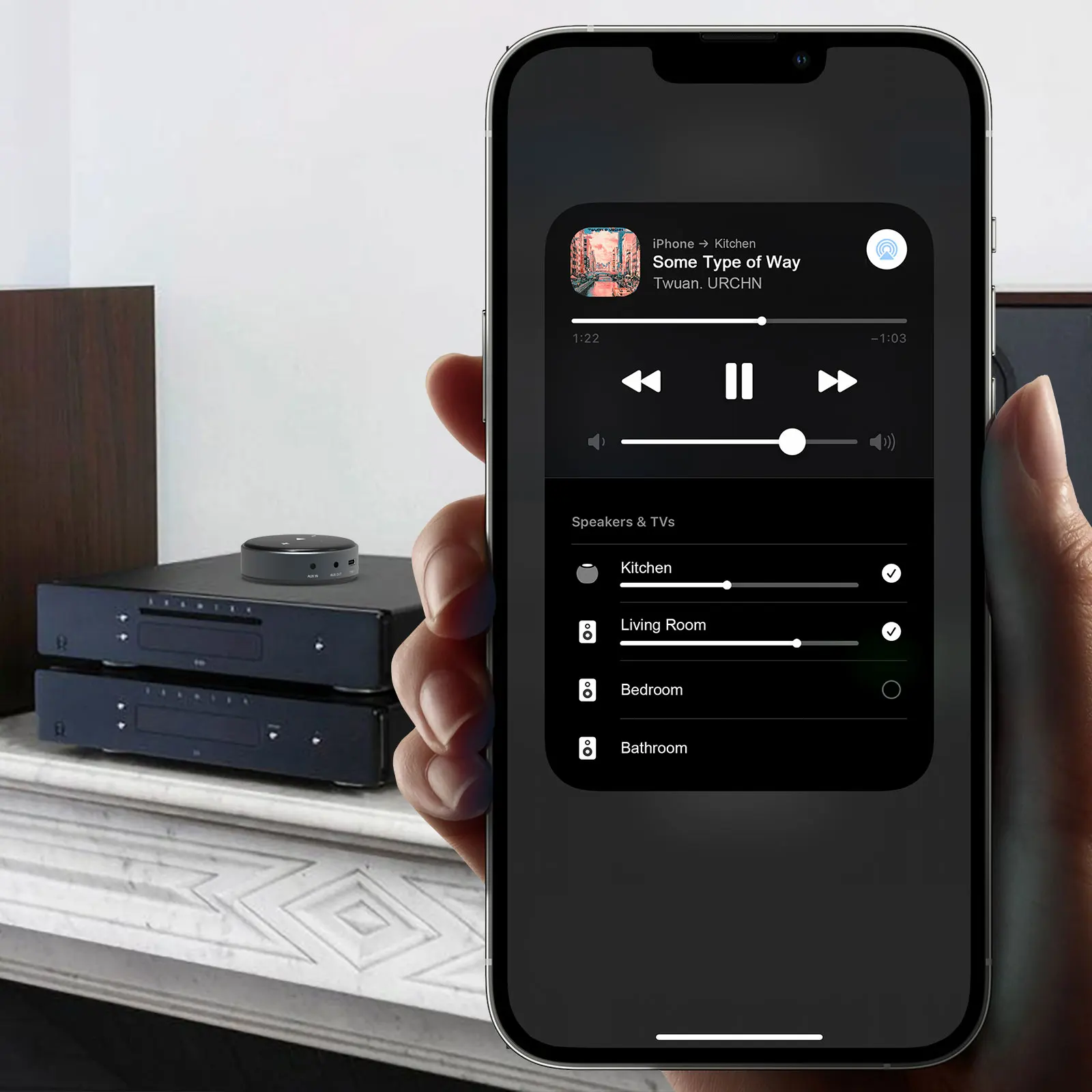 Cena Wiim Mini WiFi I Odbiornik Bluetooth 5.2 Bezprzewodowy Auido Multiroom Airplay 2 Streamer Muzyczny W Ramach Spotify/Tidal Connect