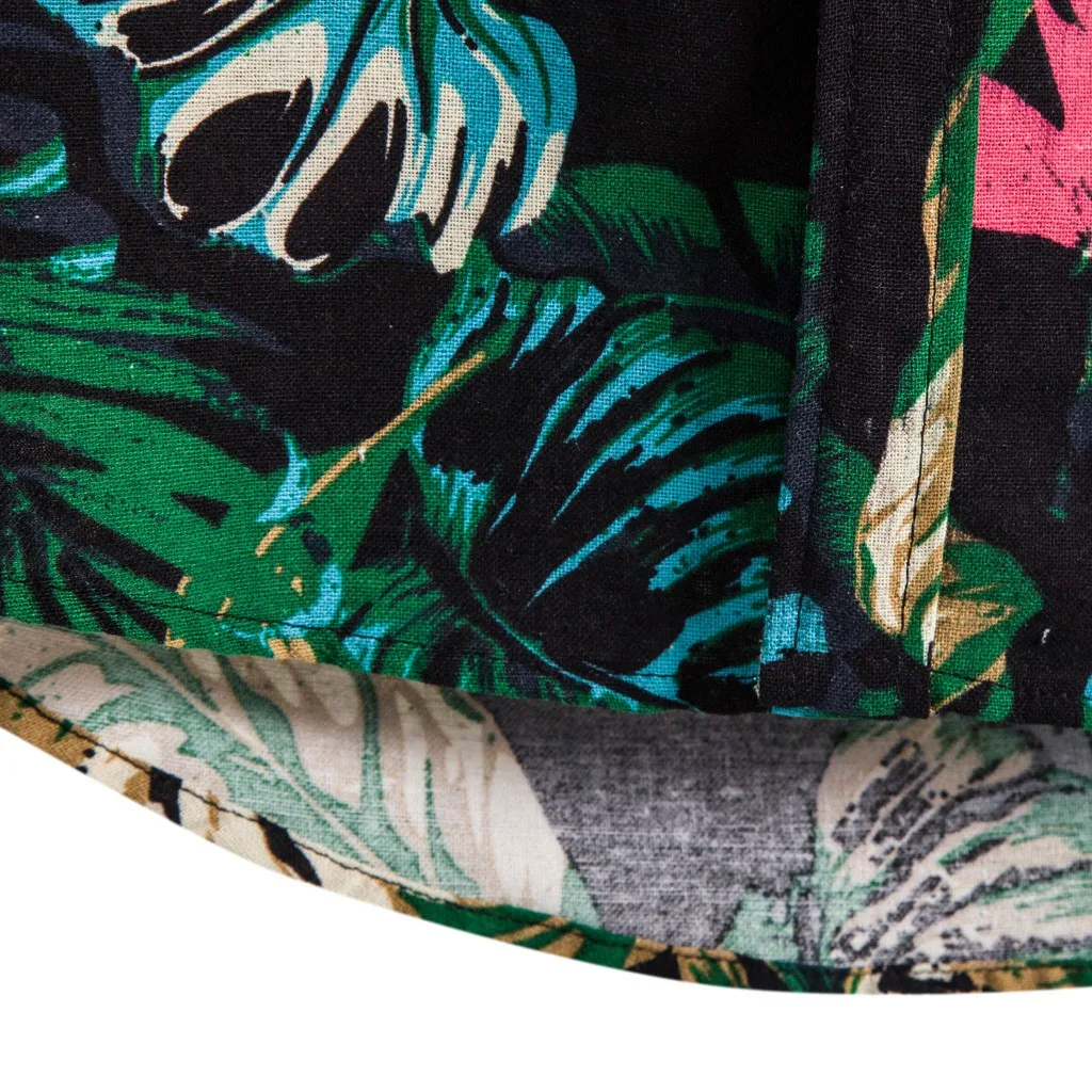 Гавайская рубашка для мужчин модная летняя Мужская льняная Этническая с