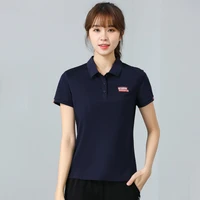 l 4xl woman polo shirt summer 2021 fashion casual letter printing short sleeve cotton pullovers tops loose sport t shirt female