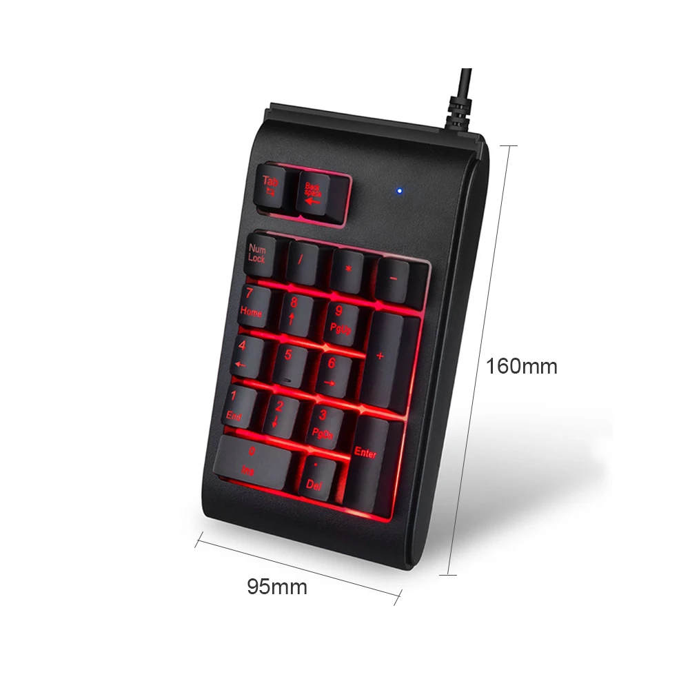 USB мини-клавиатура 19 клавиш для ноутбука ПК компьютеров цифровая клавиатура с