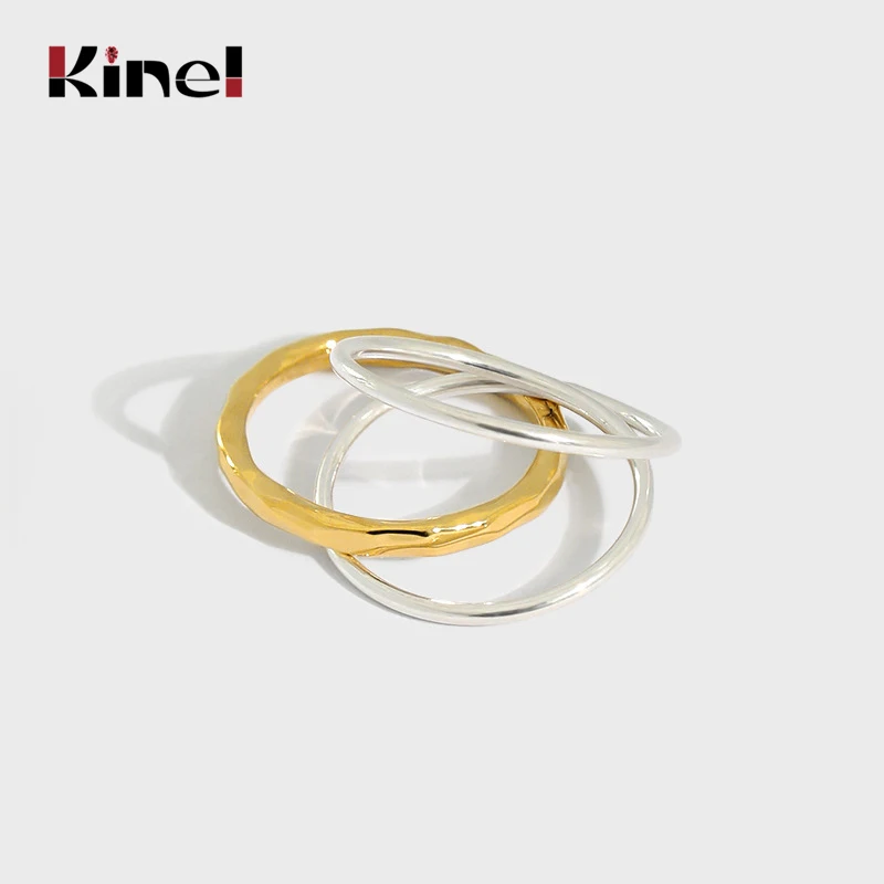 

Минималистичное серебро 925 пробы Kinel, ювелирные изделия, три уровня, крест, прекрасные кольца для помолвки, День Святого Валентина, подарок н...