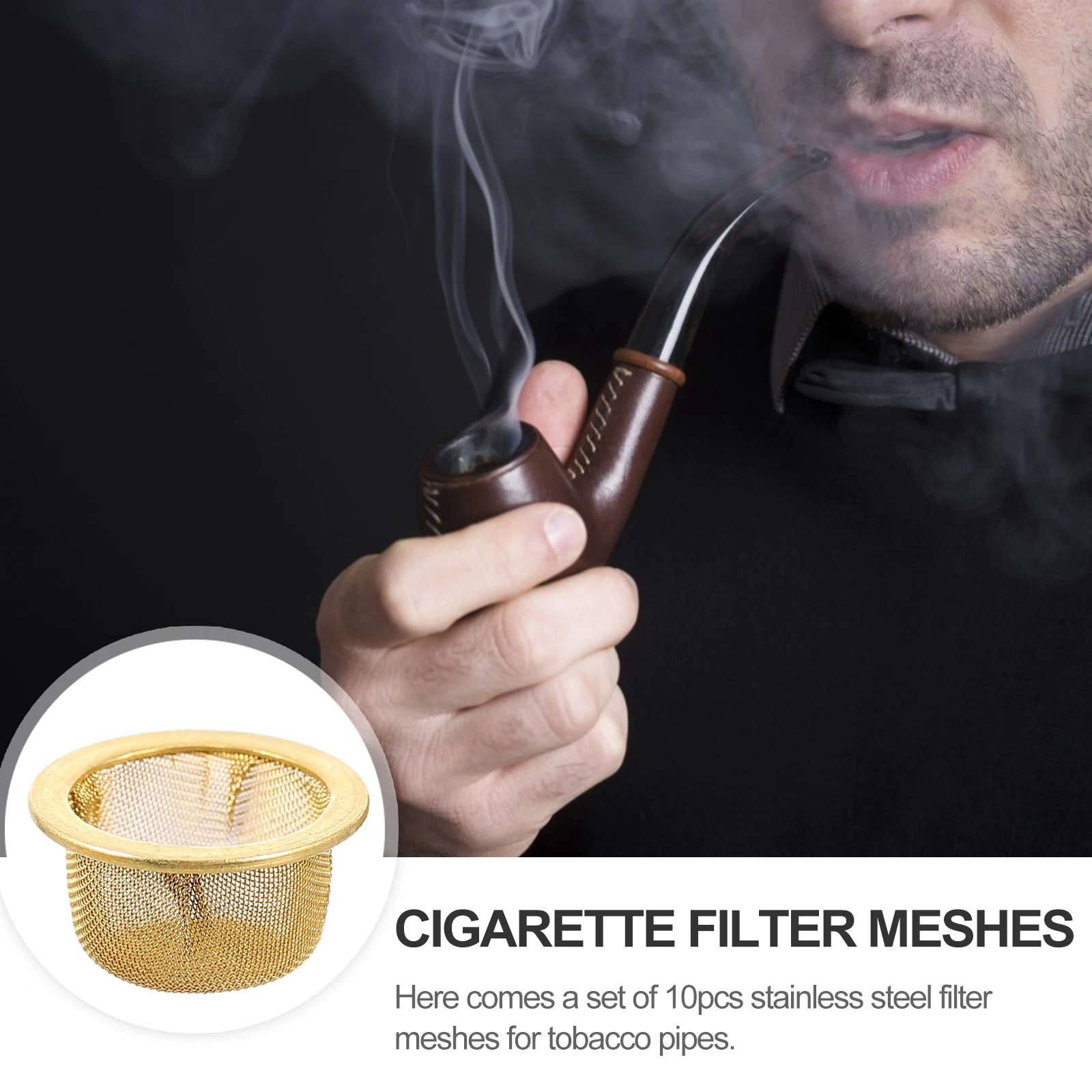 

10pcs Stainless Steel Tobacco Pipe Filters Filter Nets Filter Meshes Anti-Rust Tobacco Pipe Filtering Meshes For Men