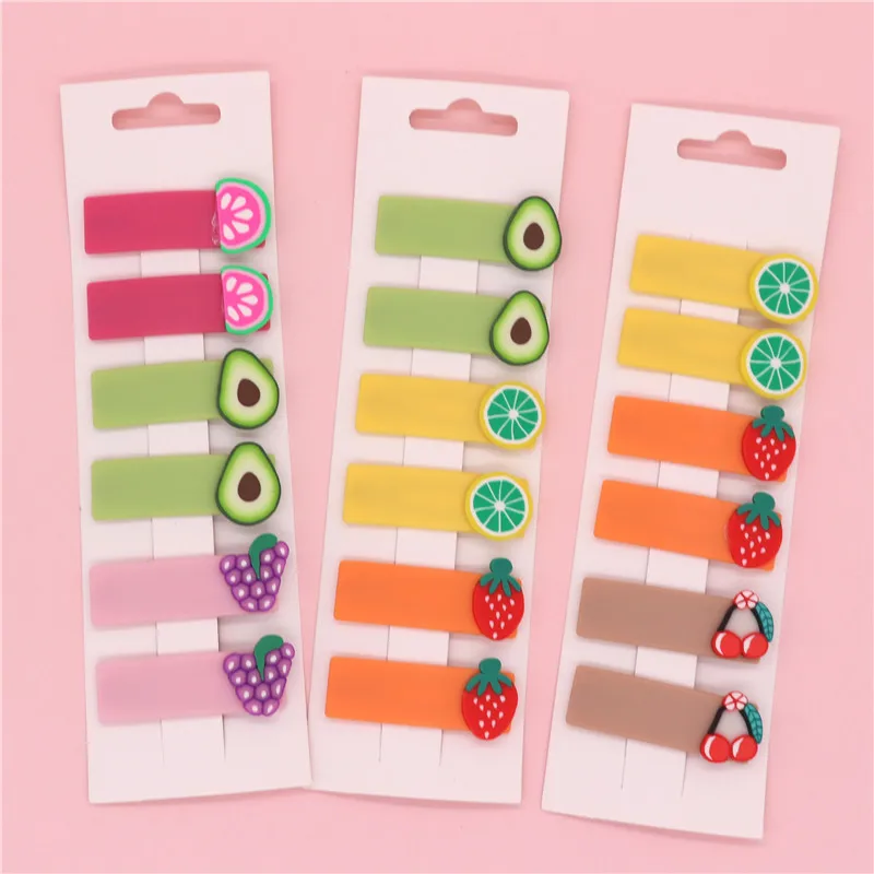 6 шт./компл. 2019 Новый фрукты заколка для волос девочек детские заколки Карамельный