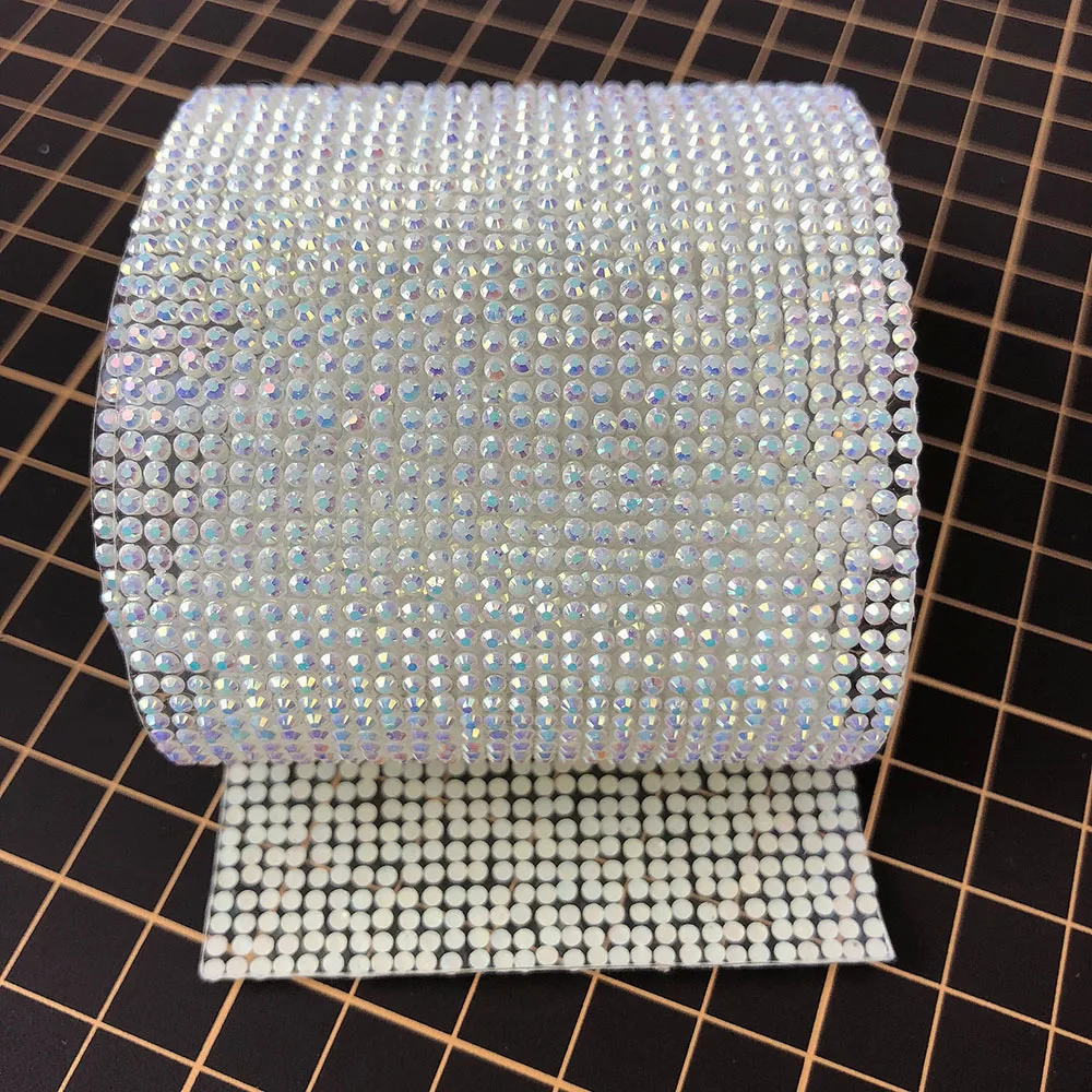 Опаловая белая розовая Золотая стразы обрезка облицовочная лента самоклеящаяся