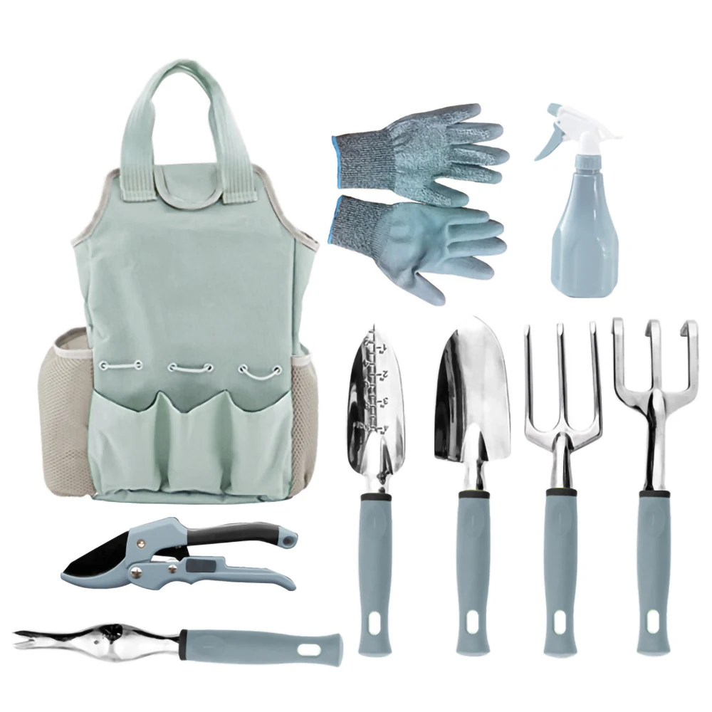 

1 Set Of Garden Tools Backpack Set Gardening Combination Garden Shovel Gloves Watering Can Scissors Nine Sets Of High Quality