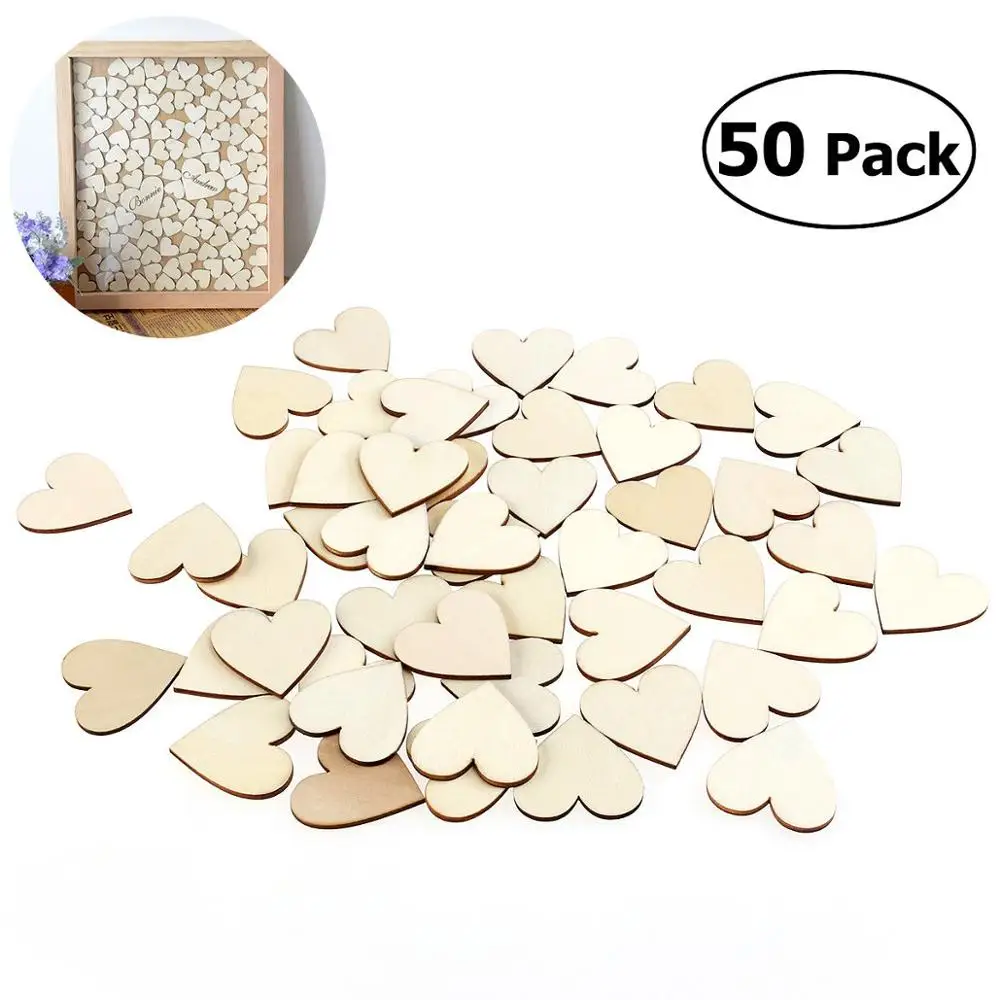 50 шт./компл. деревянные Сердца в форме сделай сам подвесное сердце простое